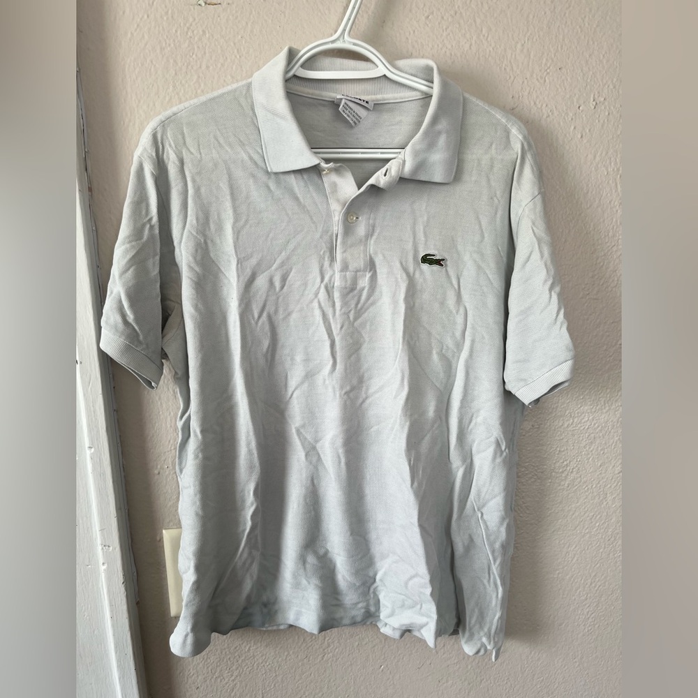 Lacoste Men's Light Blue Pique Polo with Crocodile Logo